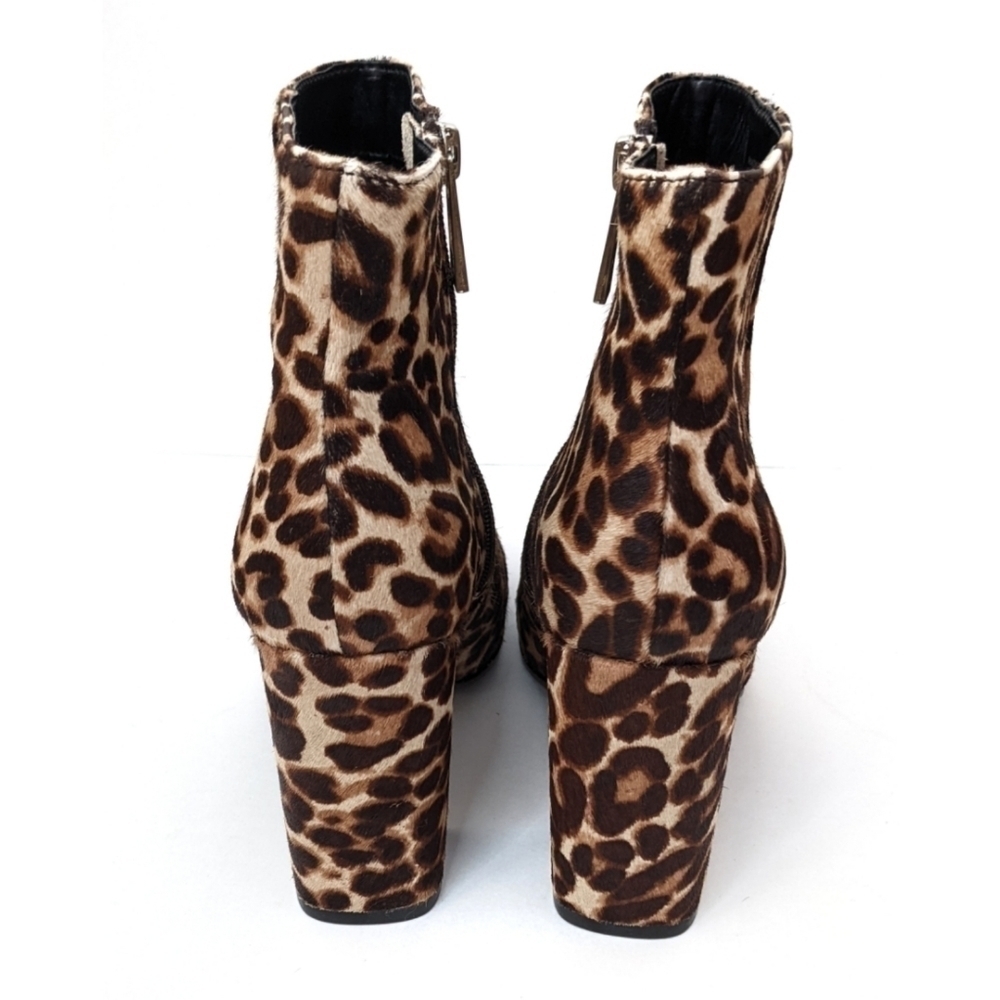 charles David Leopard Print Calf Hair Ankle Boots NWOB 7.5 - Picture 4 of 9